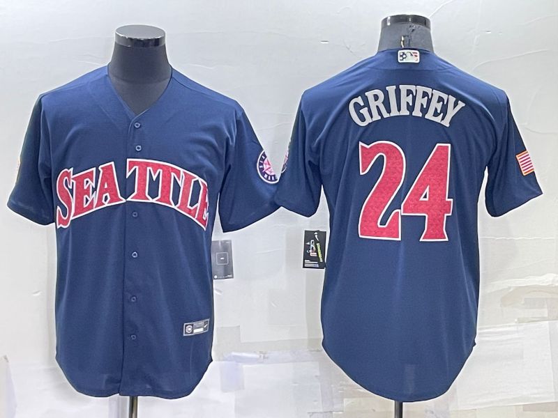 Men Seattle Mariners #24 Griffey Blue 2022 MLB Jersey->women mlb jersey->Women Jersey
